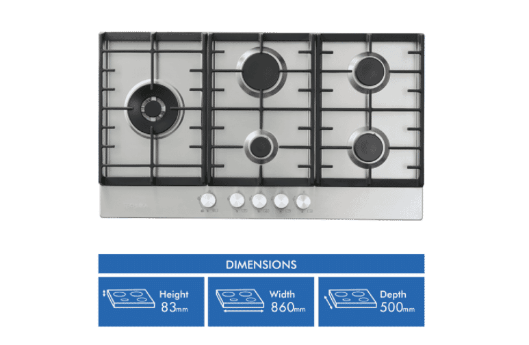 Technika 90cm Stainless Steel Gas Cooktop TGC9GLX