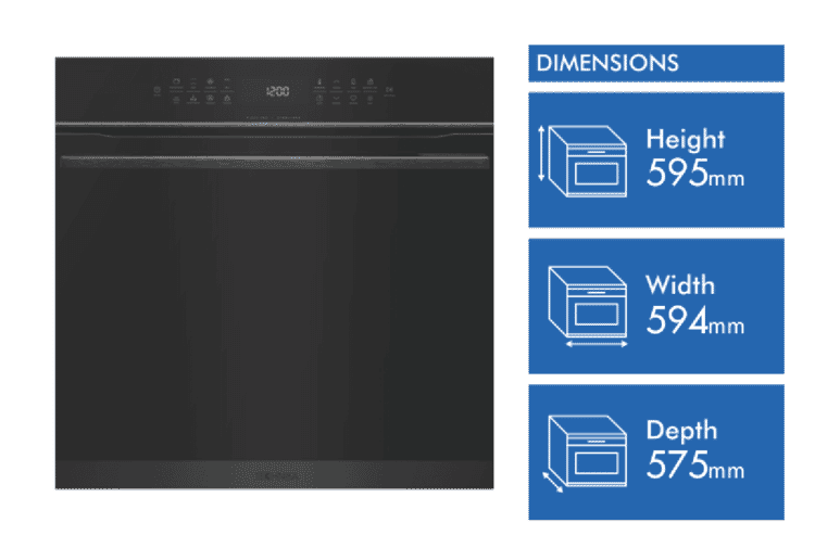 Technika 60cm 17 Function Pyrolytic Built-in Oven with Steam Bake, Air Fry & Pizza Pro TPO6017APB