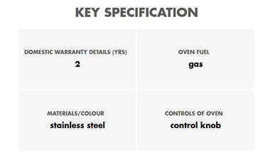 Chef 54cm Stainless steel Freestanding Cooker Gas CFG504SCH
