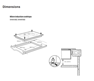 Westinghouse Powerlite 60cm Induction Cooktop WHI642BE