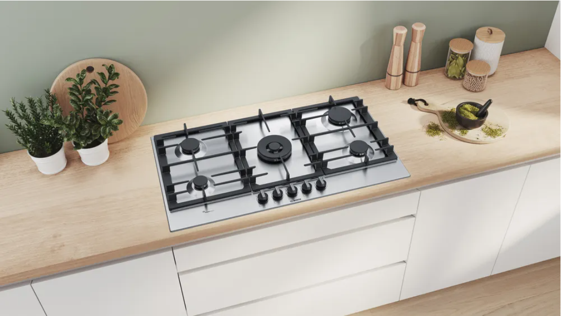 Bosch Series 6 90cm Gas Cooktop PCR9A5B90A (Middle wok burner)