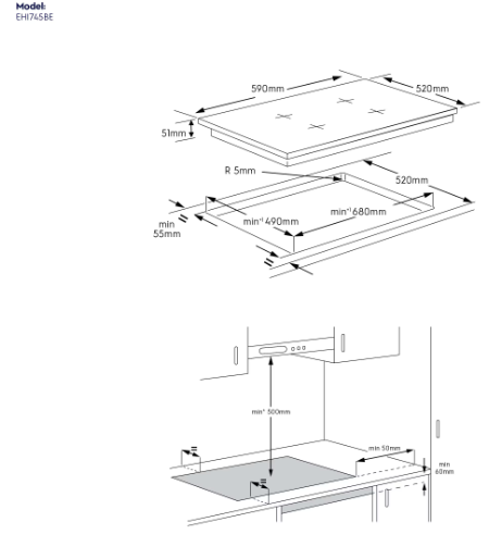 Electrolux 70cm Induction Cooktop EHI745BE