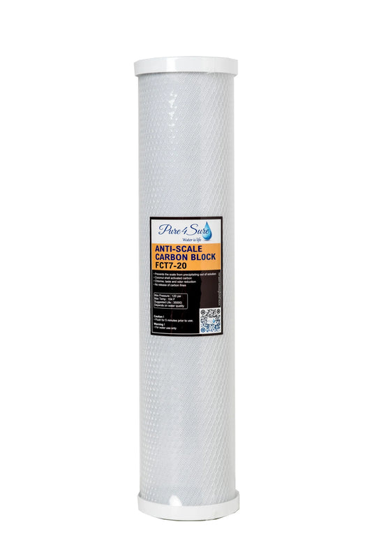 Anti-scale Coconut Carbon Block Filter Cartridge 20"x4.5" - 1 micron