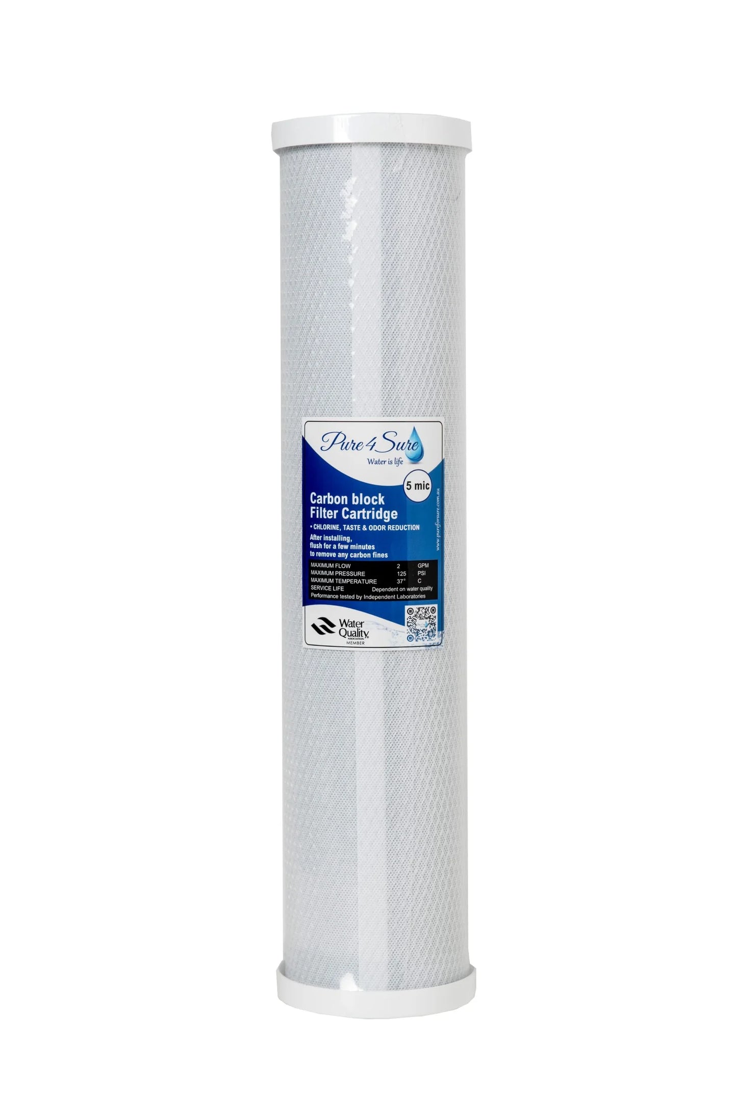 Coconut Carbon Block Filter Cartridge 20"x4.5" - 5 microns