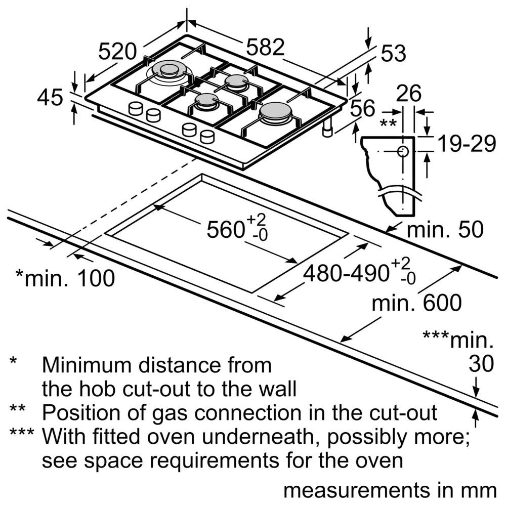 Bosch Series 6 60cm Gas Cooktop PCI6A5B90A