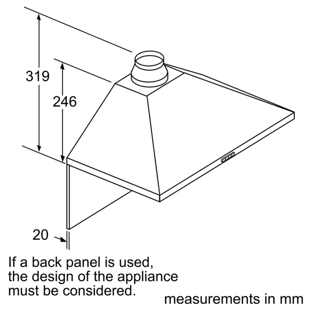 Bosch Series 2 Wall-mounted Canopy Rangehood 90cm DWP96BC50A