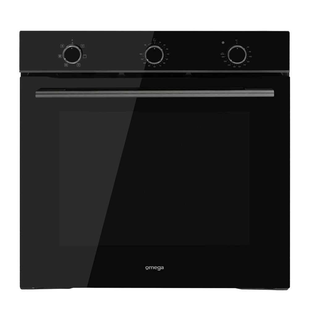 Omega 60cm 6 Function Oven, Midnight OBO606M- Complete Installation Package
