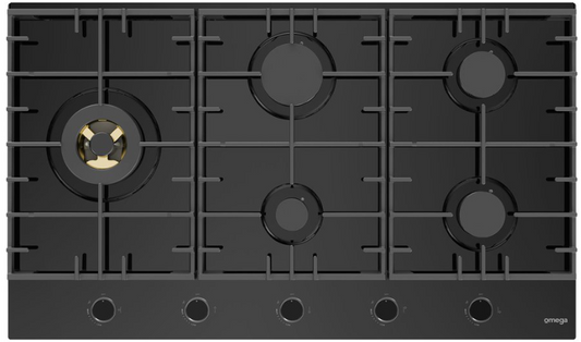 Omega 90cm Gas on Ceramic Glass Cooktop OCGG905WB