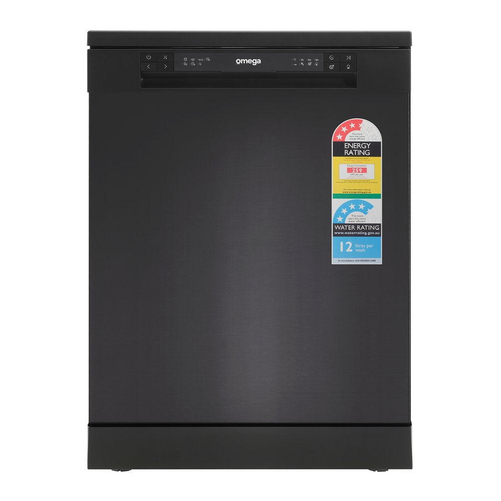 Omega Freestanding Dishwasher Black Stainless Steel ODWF6014BX