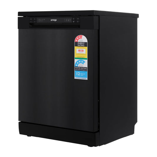 Omega Freestanding Dishwasher Black Stainless Steel ODWF6014BX