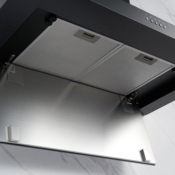 Omega 90cm Canopy Rangehood Matte Black ORC90MB