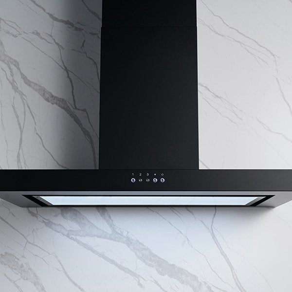 Omega 90cm Canopy Rangehood Matte Black ORC90MB