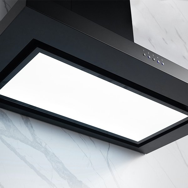 Omega 90cm Canopy Rangehood Matte Black ORC90MB