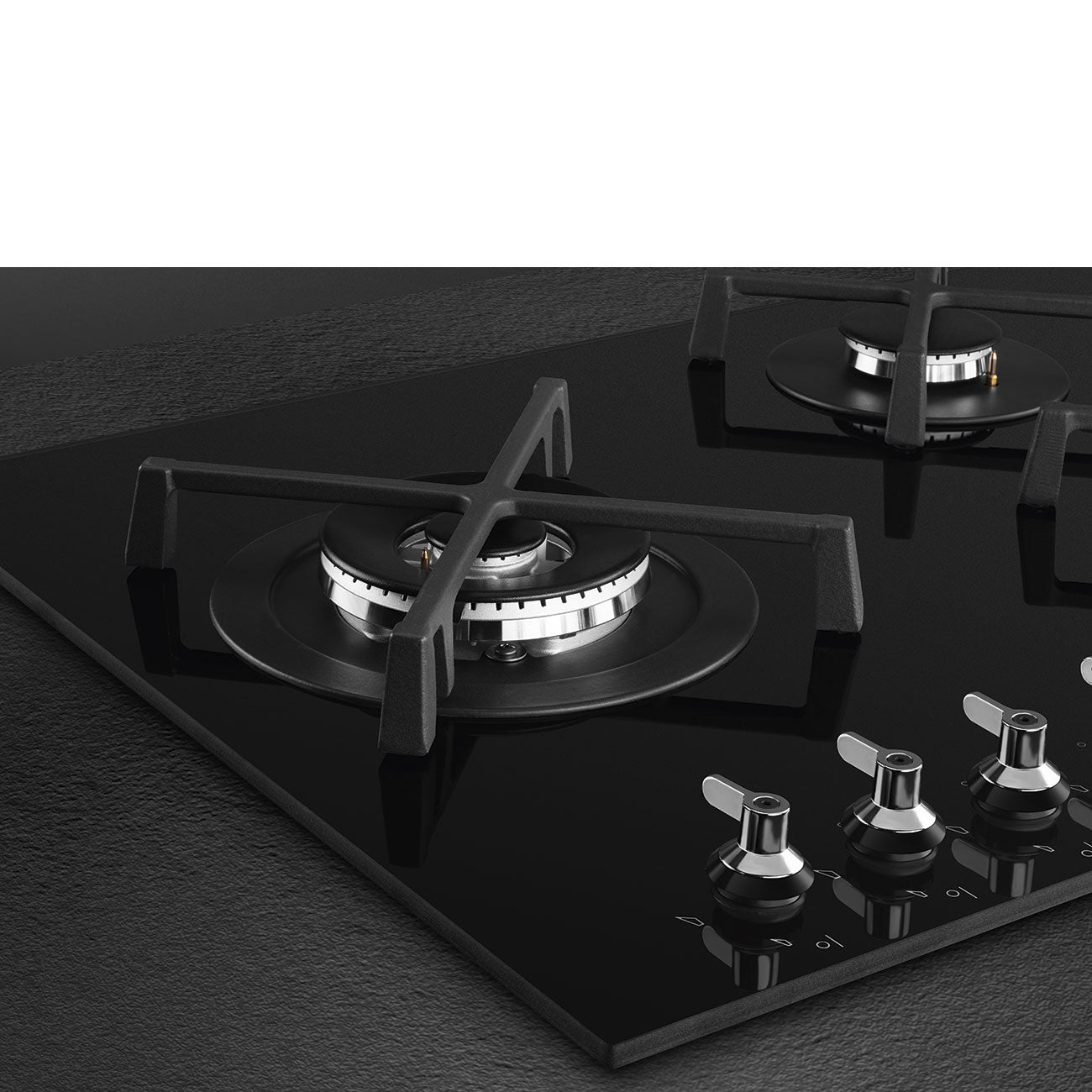 Smeg 90cm Gas on Glass Cooktop PV395LNAU