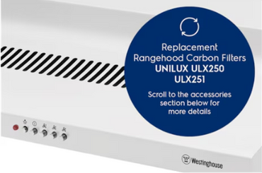 Westinghouse 60cm fixed white rangehood WRF610WA