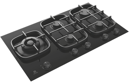 Electrolux 90cm Black Ceramic Glass Gas Cooktop EHG955BE