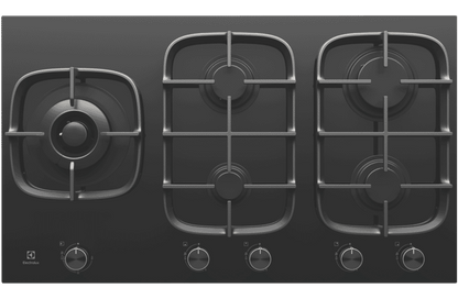Electrolux 90cm Black Ceramic Glass Gas Cooktop EHG955BE