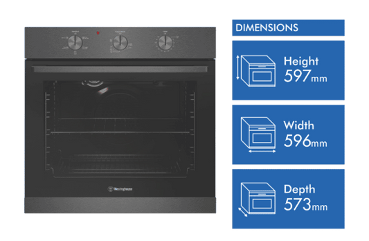 Westinghouse 60cm Electric Oven Dark Stainless WVE6314DD