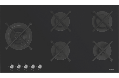 Smeg 90cm Gas on Glass Cooktop PV395LNAU