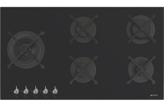 Smeg 90cm Gas on Glass Cooktop PV395LNAU