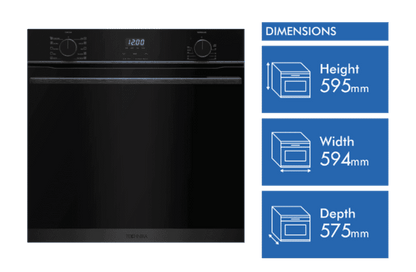Technika 60cm 10 Function Built-in Oven with Steam Bake & Air Fry TO6010ATB