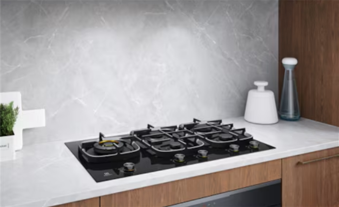 Electrolux 90cm Black Ceramic Glass Gas Cooktop EHG955BE