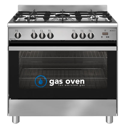 Emilia 90cm Stainless Steel Cooker with fan assisted gas oven EM965GG