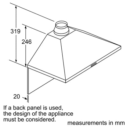 Bosch  Series 2 Wall-mounted Canopy Rangehood 90cm DWP96BC50A