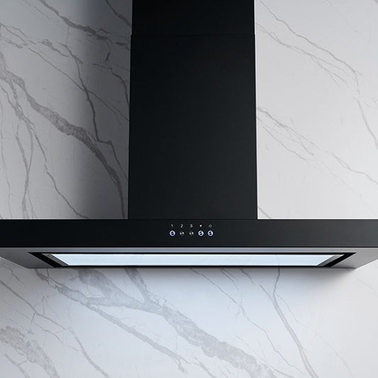 Omega 90cm Canopy Rangehood Matte Black ORC90MB