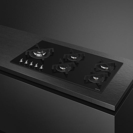 Smeg 90cm Gas on Glass Cooktop PV395LNAU